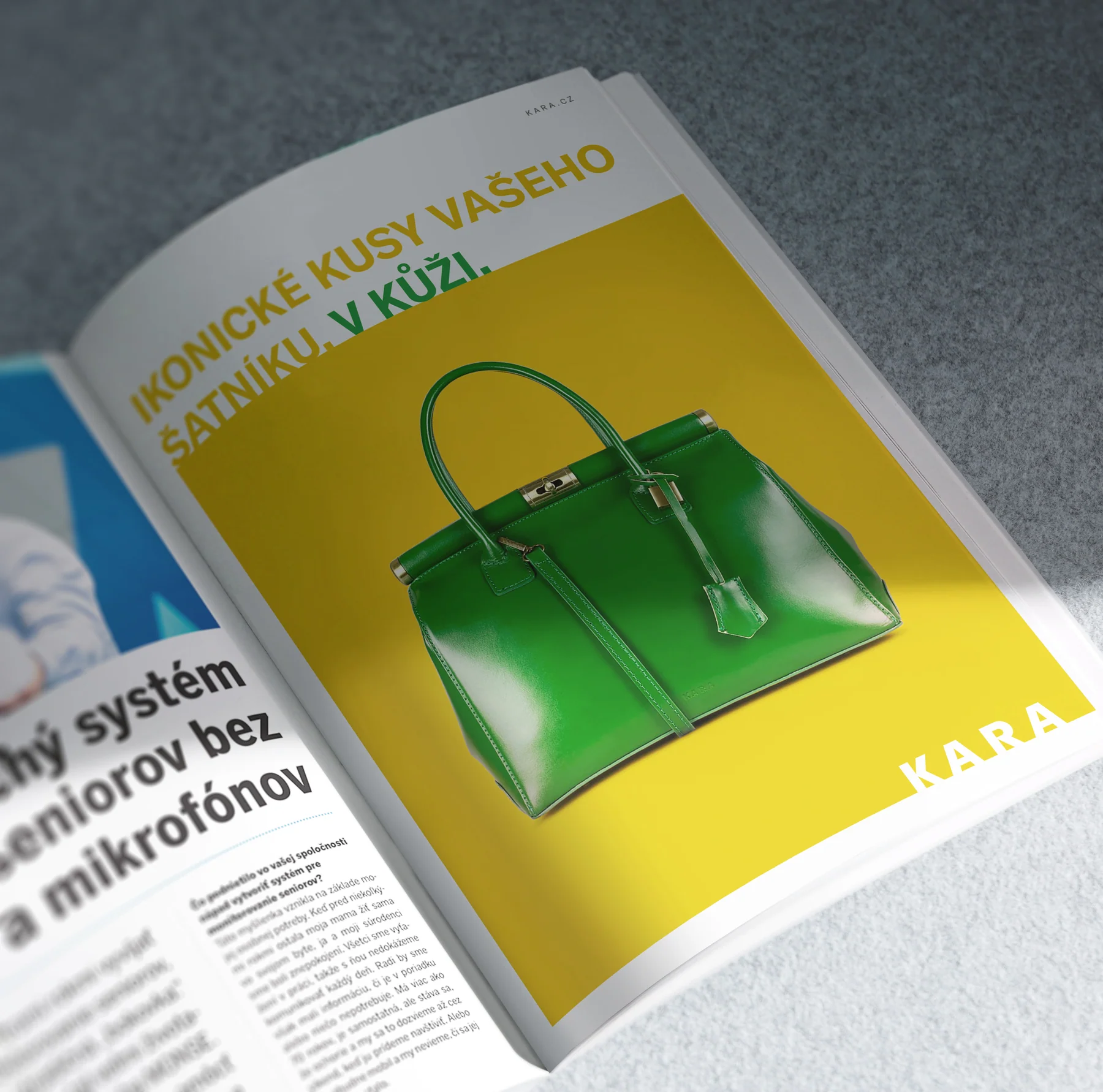 KARA — ukázka komunikace / editorial / design
